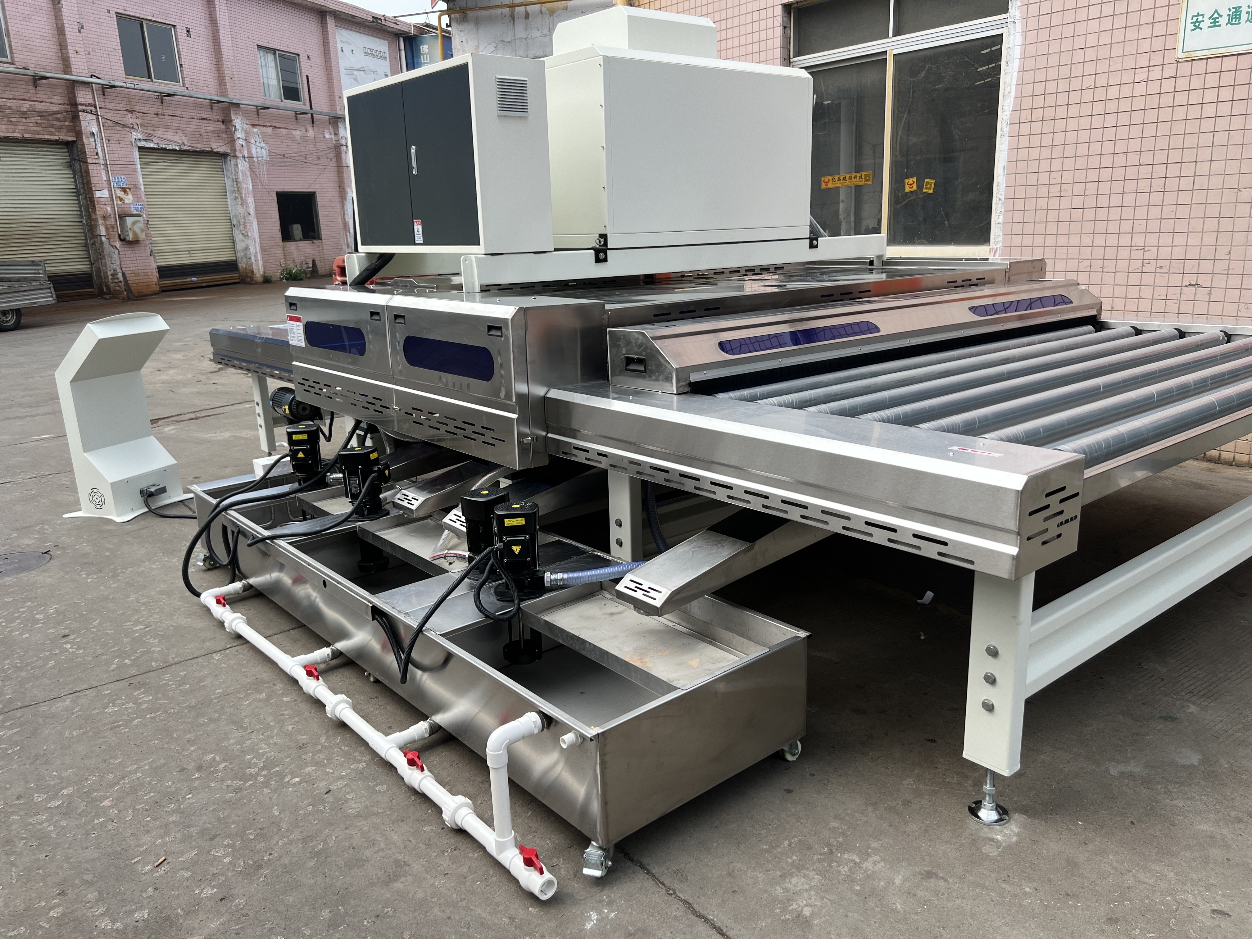 Vertical Glass Washing Machine 22KW Stainless Steel Glass Cleaning Machine