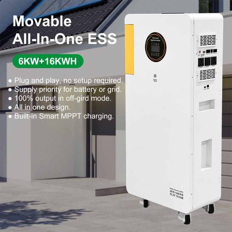 6KW&16kWh  All‑in‑One Off‑Grid Solar Energy Storage System LiFePO4 Battery Built‑in Inverter 230VAC