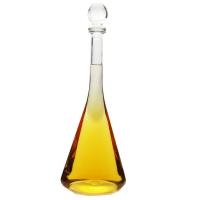 750 ml garrafa de decantador de pescoço comprido com tampa de vidro sólido de base oval