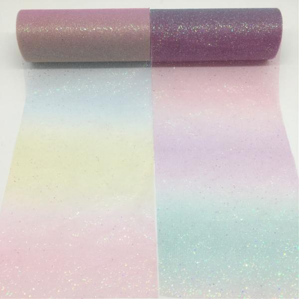 15cm 10 οργάντζα Тюль Rolls дворов яркого блеска Тюль радуги с кристаллическим Sequin