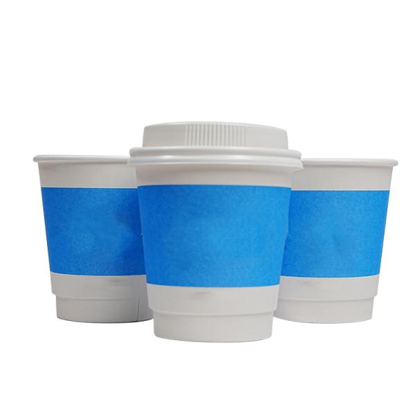 Coupe en papier de café écologique imprimée sur mesure avec logo double paroi, coupe en papier à boisson chaude avec couvercle