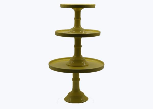 Strong Dolomite Ceramic Cake Stand Round Shape Customized For Birthday Party