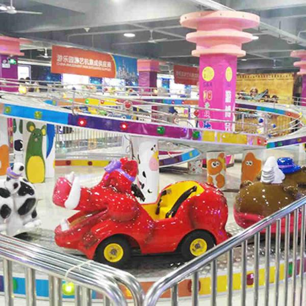 Small Kids Amusement Ride Mini Shuttle Ride With Animal Shape Coaches