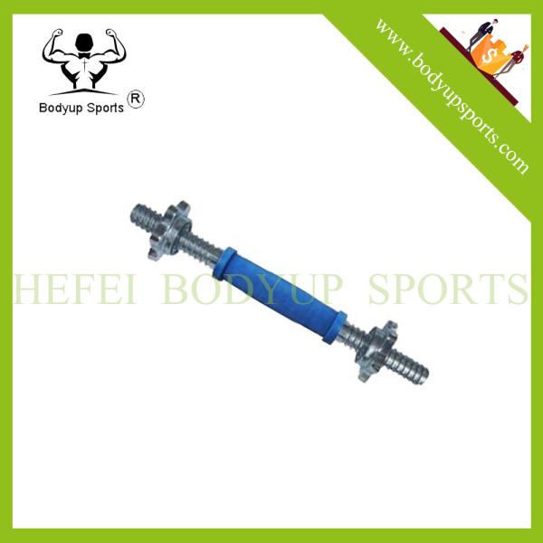 14 Rubber Grip Chrome Solid Dumbbell Handle with Threaded Ends