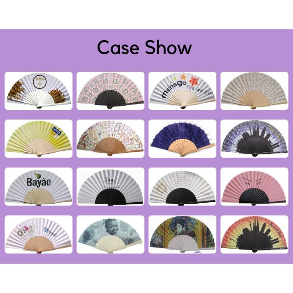 Promotion Hand Fan Custom Design Print Personalize Folding Wooden Hand Fan