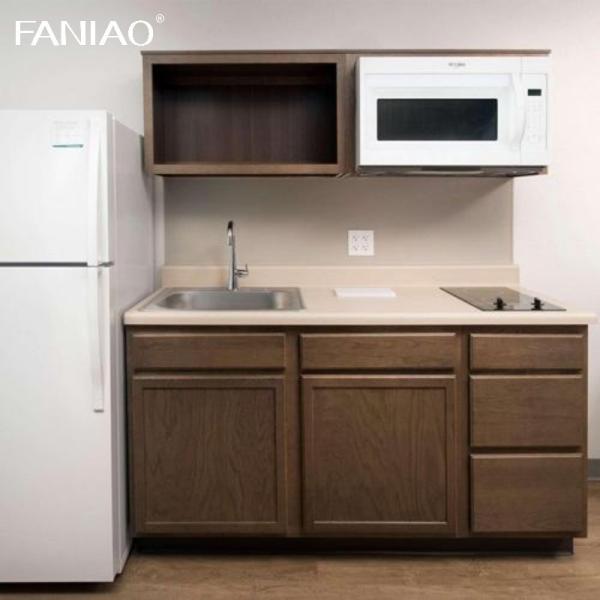 Кухонный шкаф для квартир Небольшой деревянный шкаф Все в одном кухонном блоке Модульные кухонные шкафы