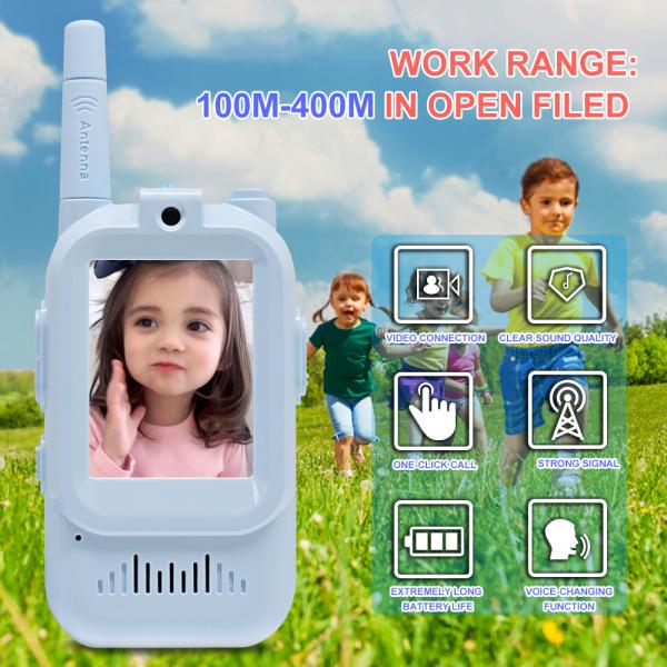 2025 New Model Video Walkie Talkie Rechargeable 2.4G Clear Audio with 30Mixel Live Gift for Kids