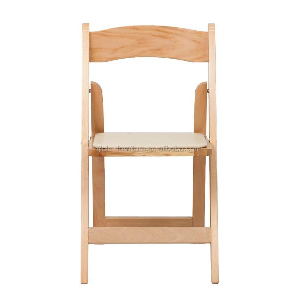Silla plegable de madera sólida con tapicería natural nórdica moderna para restaurante Hotel Muebles de comedor Restaurante