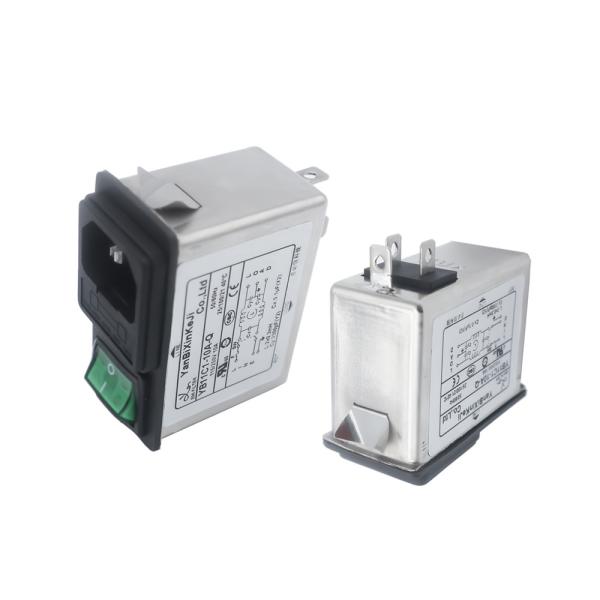 Мужчина фильтра входа AC C14 IEC 320 затыкает в шумовом фильтре EMI с взрывателем переключателя
