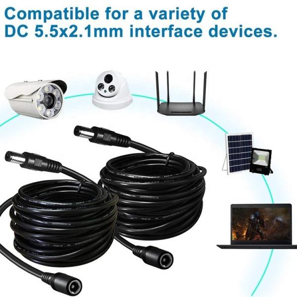 1M 2M 3M Male to Female 5.5X2.1mm DC Jack Power Supply Extension Charger Cable for CCTV Camera Led Strip