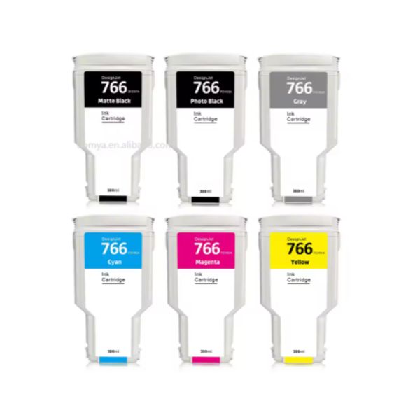 Betcolor 766 Compatible for Cartridges for HP Designjet XL3600 Printer Disposable Chip Bulk Pack Filled Dye for Yellow Black