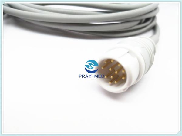 フィリップス12 Pin 5の鉛のEcgケーブルの一つのタイプ倍の盾はTPUのジャケット3.6mを構成する