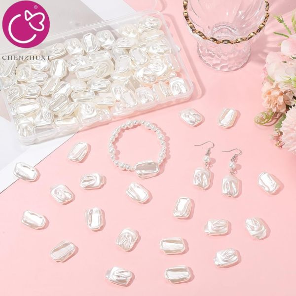 Cultured Natural White Real Loose Freshwater Rectangle Square Shape Pearl Beads