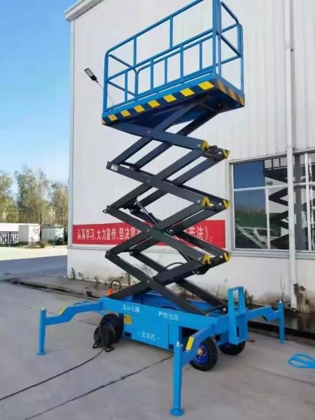 SJY0.5-10 6-14M 320kg Electric Self-propelled Scissor Lift Mobile Aerial Work Man Lift Platform 4m 6m 8m 10m 12m 14m 16m 18m Mini Scissor Lift Table Elevated Small Electric Table Electric Scaffolding