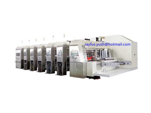 Automatic Pre-feeder Lead-edge Flexo Printer Slotter Die-cutter Folder Gluer Strapper Inline Machine, 1~6 color
