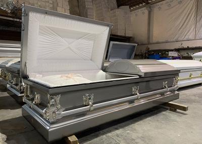 Metal Stainless Steel Casket Customizable Interior For Funeral Handle