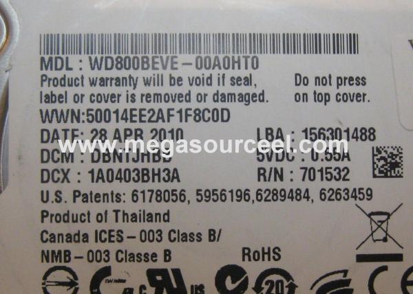 Western Digital WD 2.5 80GB 5400RPM IDE Hard Drive for Laptop WD800BEVE