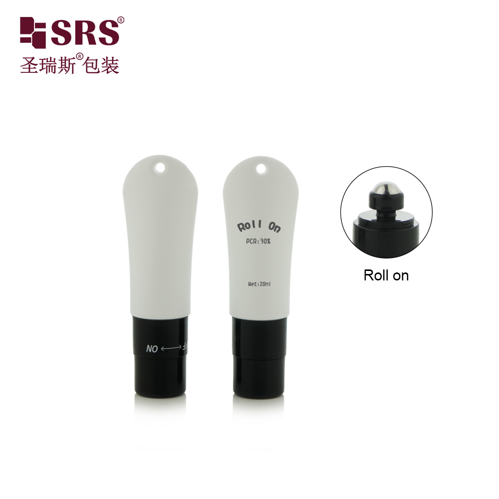 20ml HDPE Tube Shape Roll‑on Bottle Empty Plastic Roller Ball Container For Essential Oil