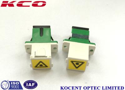 Green Fiber Optic Adapters SC / APC Shutter Cap 0.2Db UV Protection Shuttered