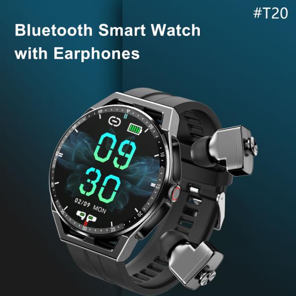 T20 Smart Watch With BT Call 2 In 1 With TWS Earphone For Men Women Sports Watches
