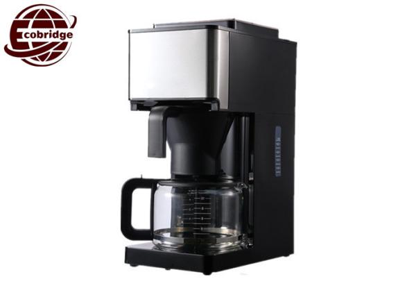Portable Electric Drip Coffee Maker 1250ml / 8-10Cups Black Silver For Home