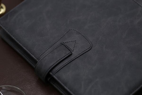 A5  Pu leather cover gold ring binder snap fastener organizer