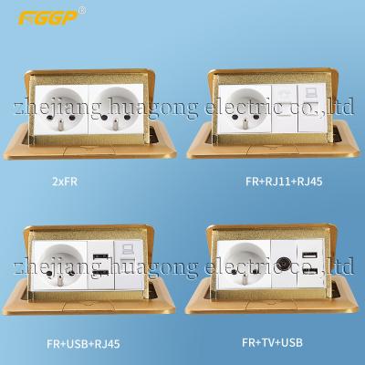 Phosphor Bronze 16A Brass Floor Socket Box Double Sealing