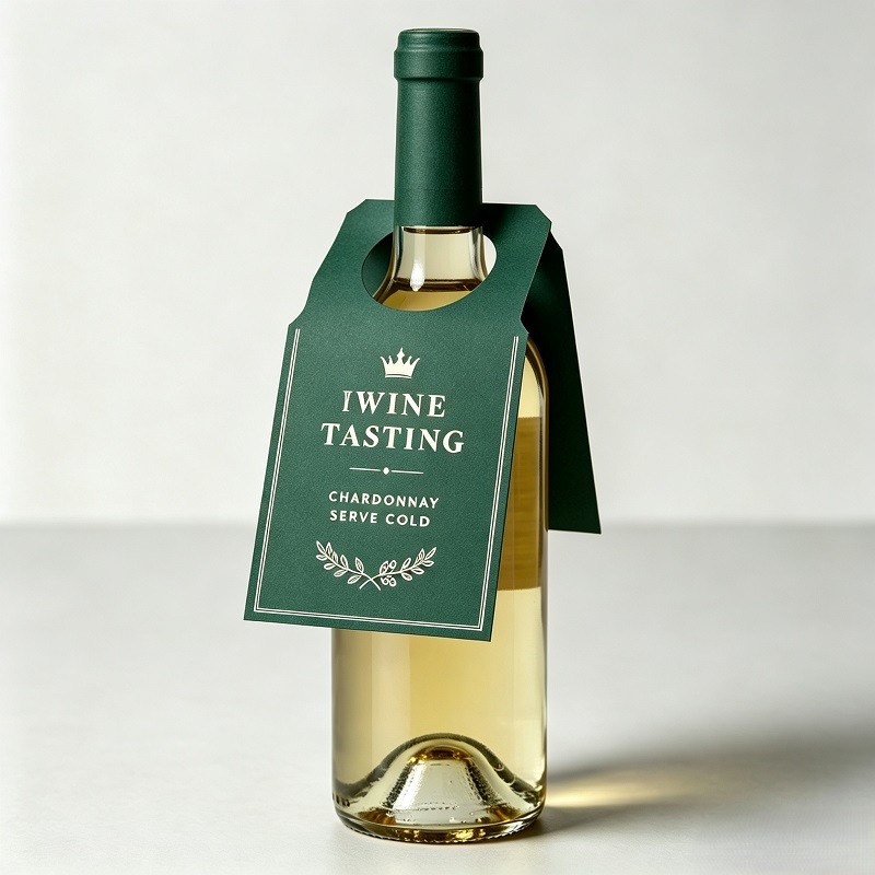 Foldable cardboard bottleneck display card for premium craft spirits