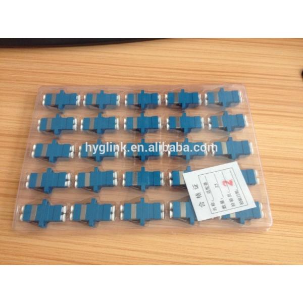 Переходник Flangeless MM LC Aqua Om3 двухшпиндельный с печатью ноги SC