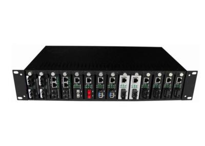 SM To MM 2U Fiber Optic Media Converter With ST / SC / FC Connector , Rack Chassis