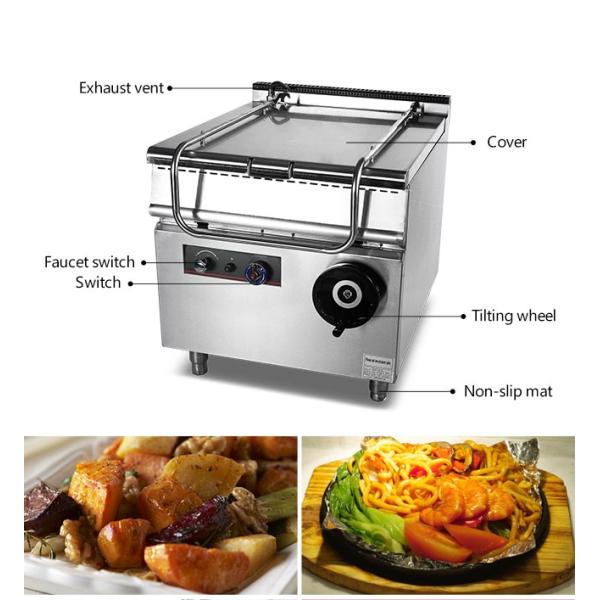 Galvanised Steel Pulse Ignition 80L Gas Tilting Braising Pan