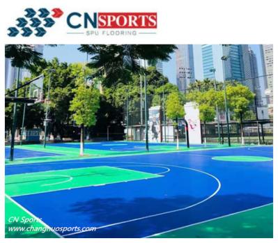 Blue Seamless Polyurethane Sports Floors Shock Absorption