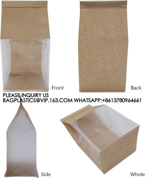 Bakery Bags With Window Cookie Bags For Packaging Candy Bags Treat Bags, Popcorn, Coffee Bags Resealable