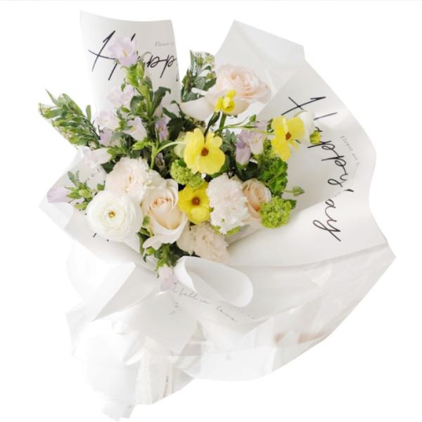 Waterproof and simple flower bouquet wrapping paper, white English flower wrapping paper, floral pearlescent paper, gift and present materials