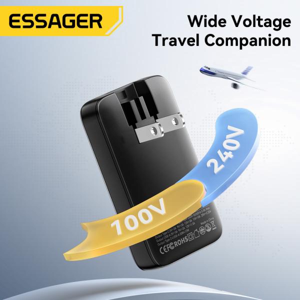 ESSAGER ES-CD48 Series 2 Ports 45W Type C Quick USB Fast Charger with ABS Material