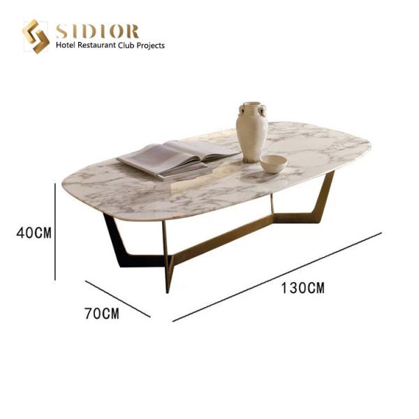 SGS Luxury Marble Top Coffee Table Rectangle Centre Table For Drawing Room