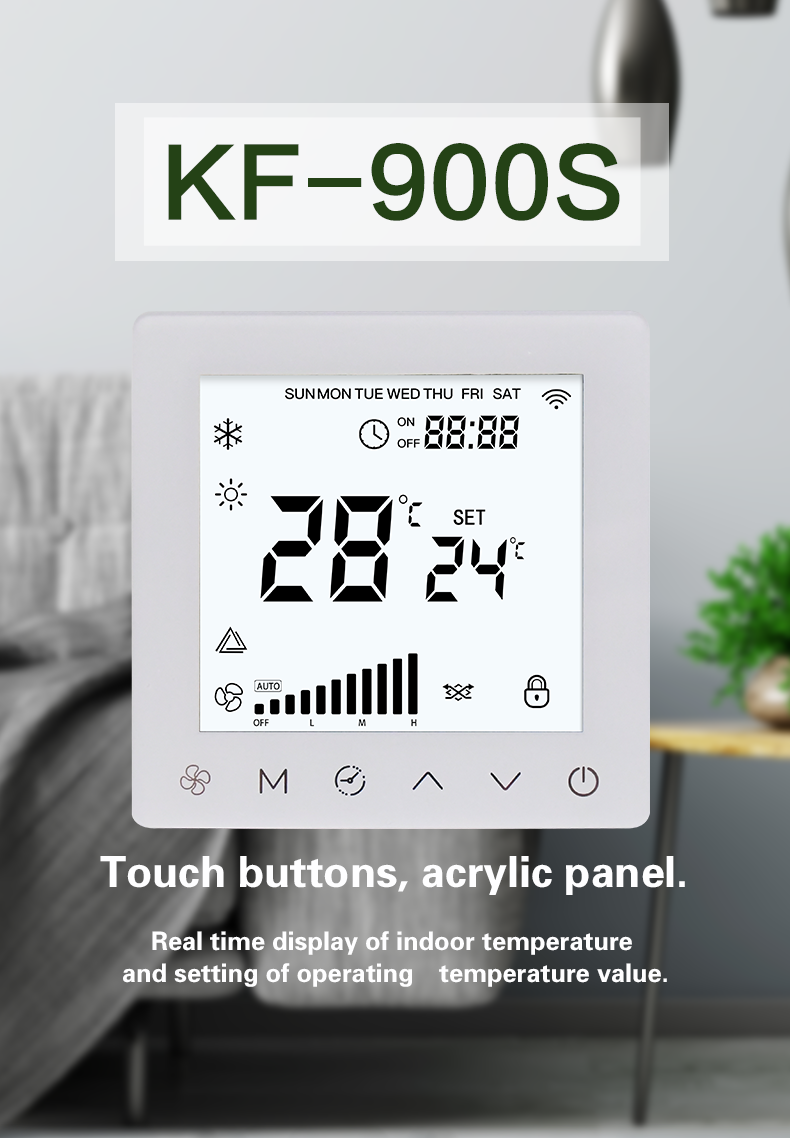 Programmable Wireless Fan Coil Thermostat For Commercial Projects