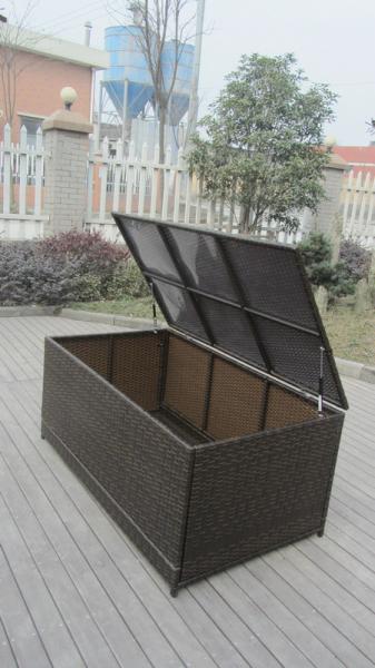 Waterproof Decorative KD Resin Wicker Storage Box For Storeroom