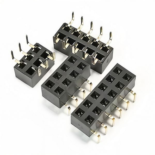2.0mm Pitch Double Row Outside Bend Female Header, H=4.3mm, Pin Length 3.4mm, DIP Type