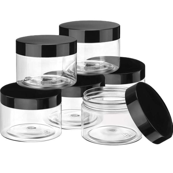 15g Empty PET Plastic Clear Cosmetic Jar With Lid Skin Care Balm Lip Scrub Container