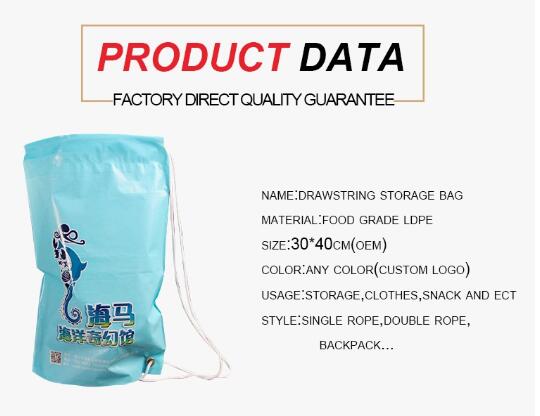 PE 0.07mm один рюкзак плеча Drawstring одного плеча для перемещения