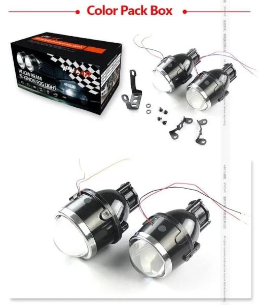 Aluminum White Universal Car Projector 3.5 Inch Fog Light LED Lamp
