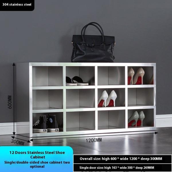 Custom Stainless Steel Shoe Cabinet Multi Grid Dust Free Design