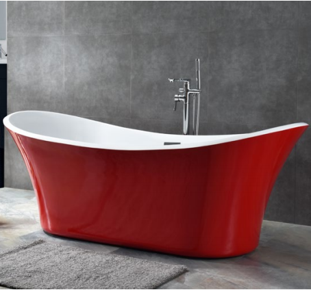 1400mm Free Stand Acrylic Slipper Bathtub Glossy For Adult SGS Certified