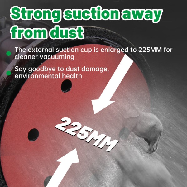 255MM Dustless Wall Sander 220V EU UK Plug Drywall Grinding Machine with Vacuum System