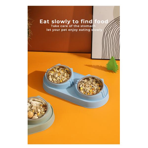Настраиваемая керамическая миска для кормления домашних животных с материалом из нержавеющей стали