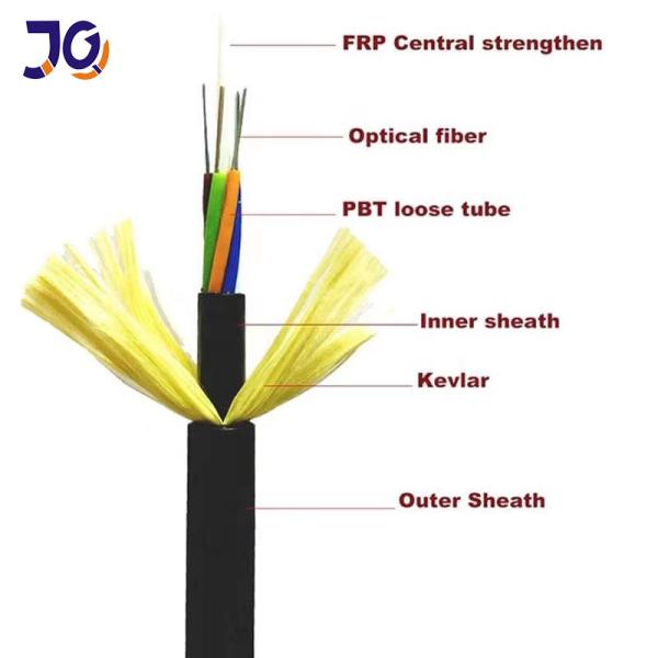 cabo de fibra ótica aéreo do revestimento ADSS do comprimento AT/HDPE de 2km