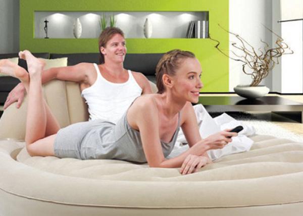 Blow Up Car Travel Air Mattress , Outdoor Flocked Double Air Mattress