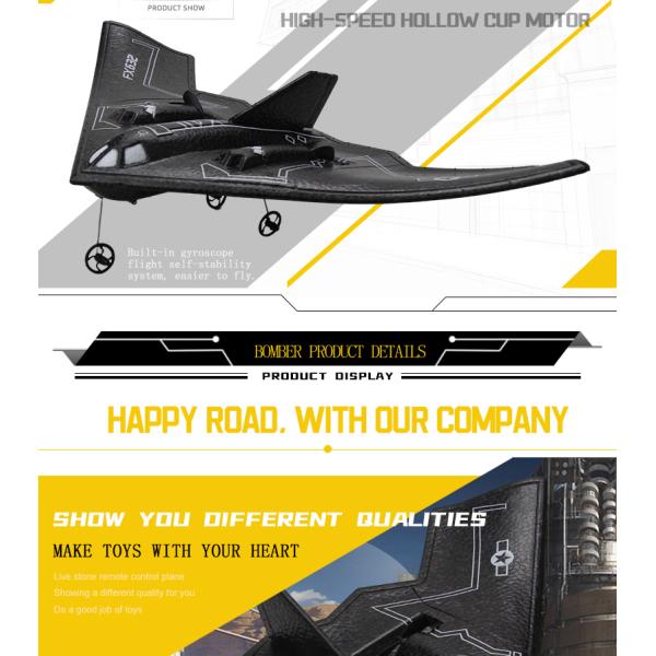 Fx632 Rc Самолёт B2 Бомбардировщик 2.4 ГГц Беспроводное управление Мини-планер 2ch Самолёт Дрон Дети Игрушки Подарки для обучения детей