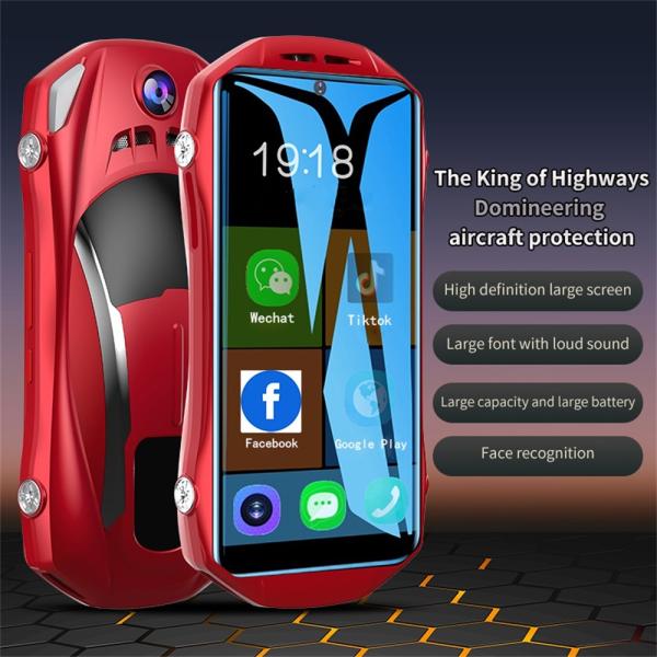 Sports Car Phone Android 8.1 Dual SIM Standby 4000mAh 4.5 Inch 4g Feature Mobile Phone